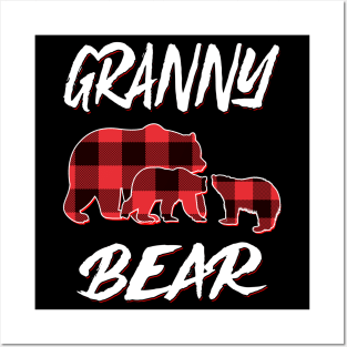 Granny Bear Red Plaid Christmas Pajama Matching Family Gift Posters and Art